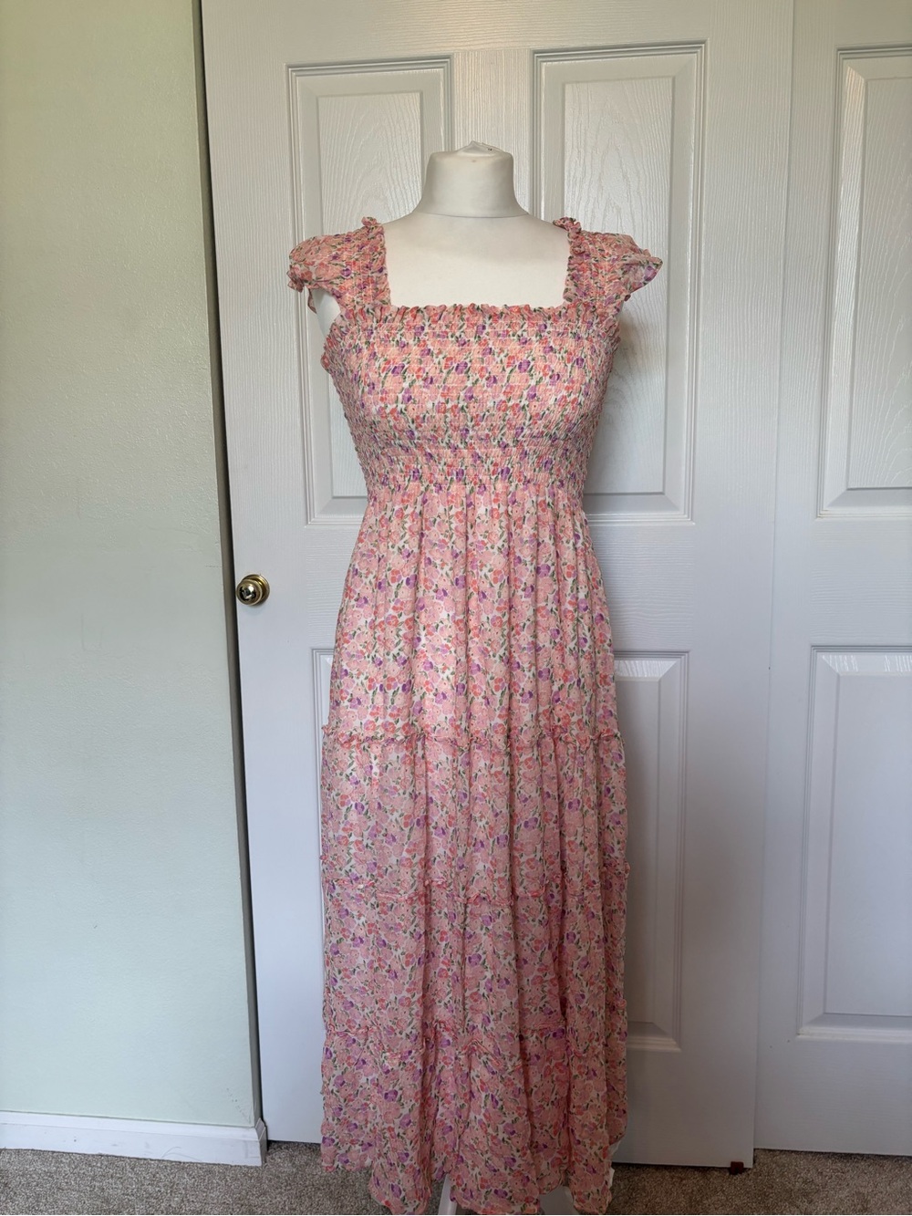 Hill House Ellie Nap Dress Pansy Pink Floral Spring Flowy Midi Dress